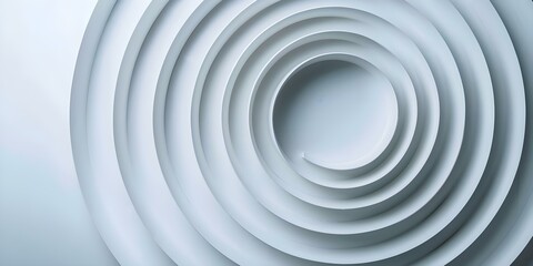 Obraz premium Concentric white ring segments seen from above on a cutout background. Concept Abstract Art, Geometric Shapes, Minimalist Design