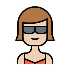 Woman on the beach icon