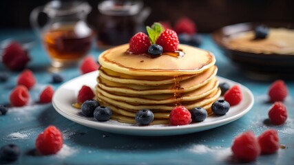 pancakes with berries