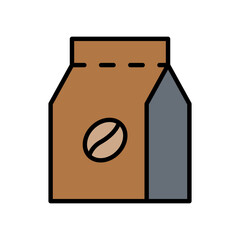 Coffee bean bag icon