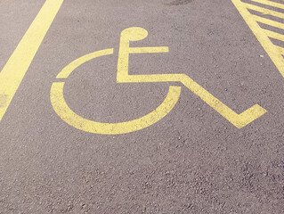 Obraz premium disabled parking blue sign, disabled parking area