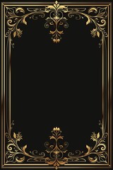 Obraz premium gold border on black background