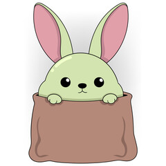 Obraz premium Adorable Bunny Peeking from Pocket