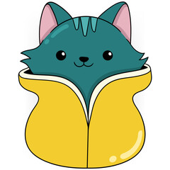 Playful Kitten Playing Hide and Seek