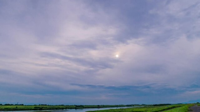 日没のタイムラプス