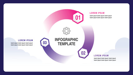 three circle chart infographic template design