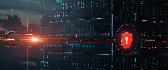 Obraz premium the importance of cyber security and digital protection in the modern business landscape. Use futuristic and sleek technology designs to convey a sense of advanced protection and security