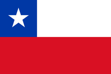 Chile flag in official colors and proportion correctly vector
