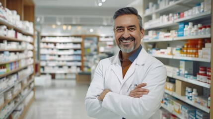 Fototapeta premium The pharmacist in pharmacy