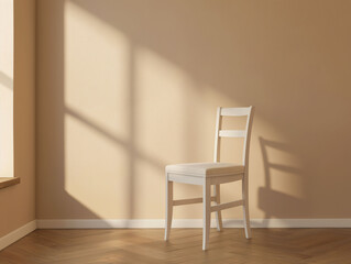 Modern designer chair. Textile, leather, wooden chair