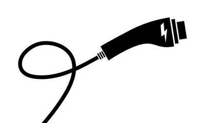 Charger car plug icon. Connector for charging auto. Adaptor for recharge electro automobile. Vector 10 Eps.