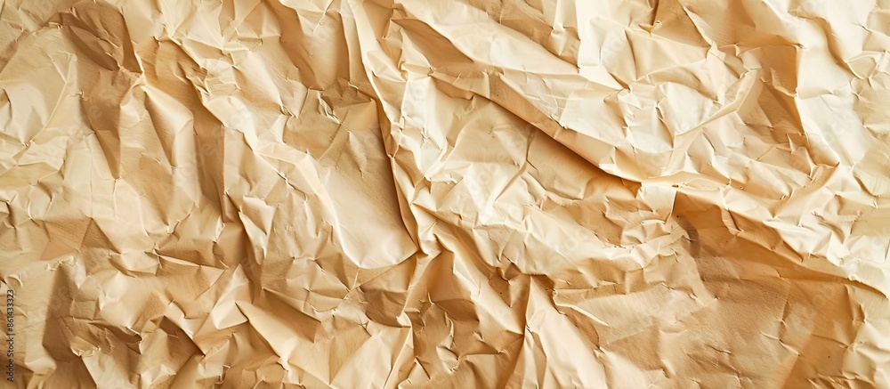 Poster Crumpled beige sheet with ample copy space image.