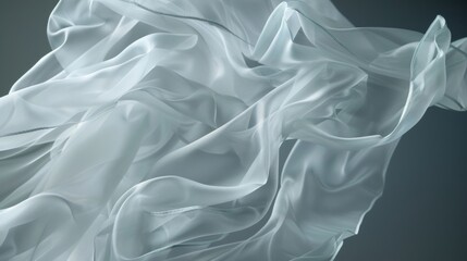 Obraz premium A delicate piece of organza fluttering gracefully in a simulated wind tunnel.