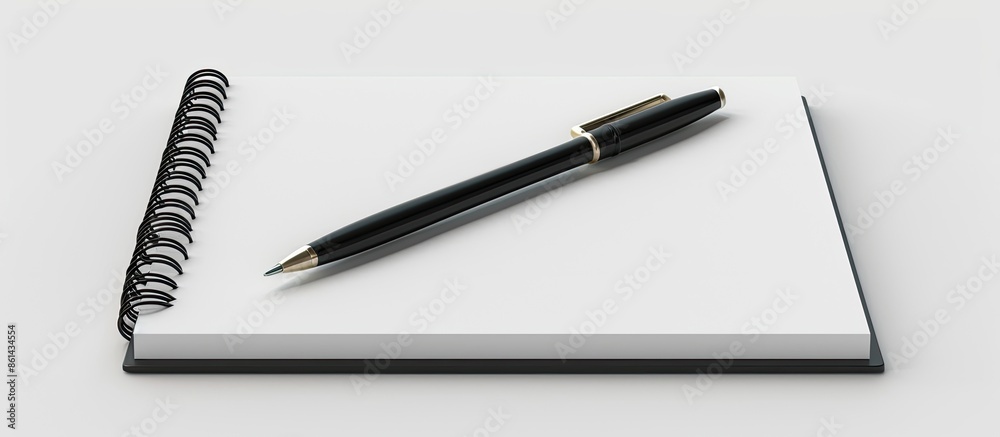 Aufkleber Black notepad with copy space image on a white background.