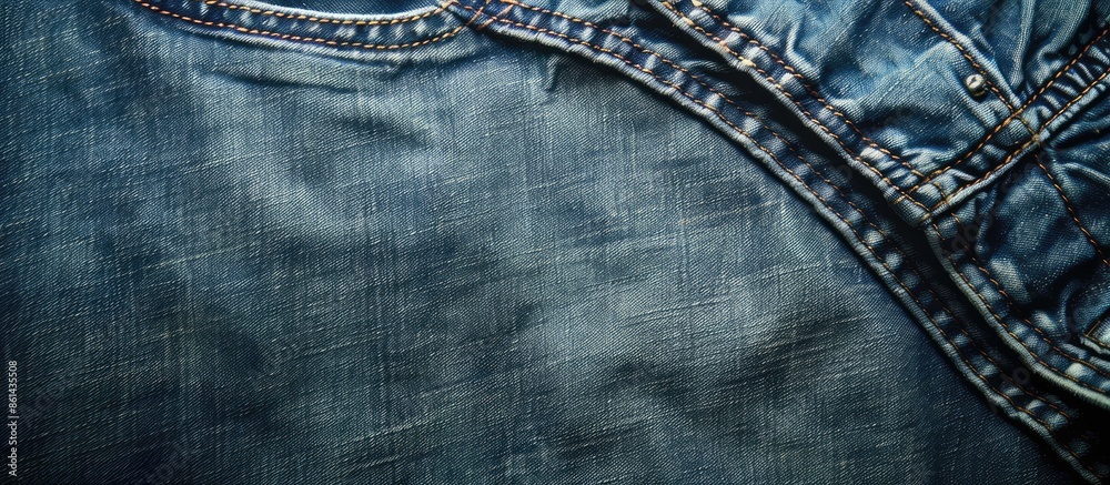 Poster background texture of blue jeans with copy space image.
