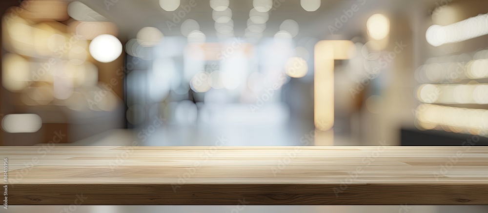 Leinwandbilder Blurred abstract room background complements empty table design for product display with copy space image.
