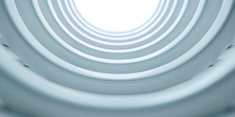 Top view of concentric white ring segments in random rotation digital design. Concept Digital Art, Abstract Composition, Geometric Shapes, White Rings, Top View Rotation