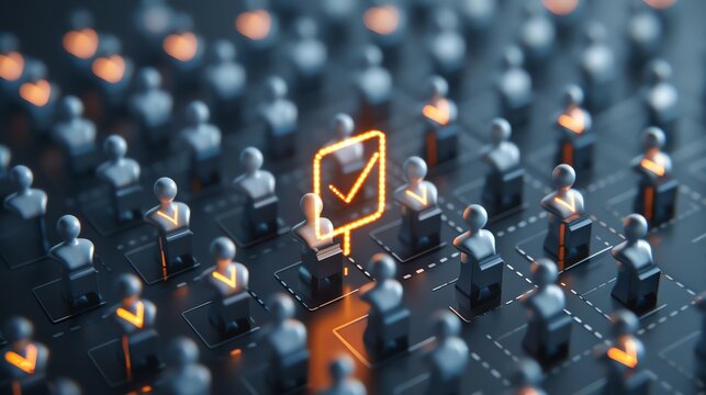 Social Proof A glowing checkmark with people showing social proof