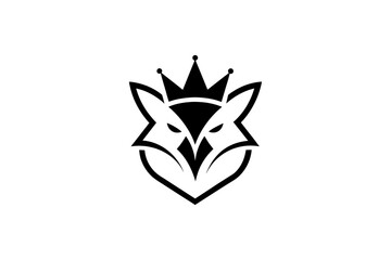 Fototapeta premium Feline with crown iconic logo