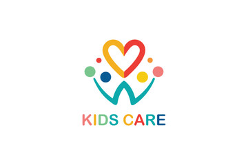 kids care line art modern logo