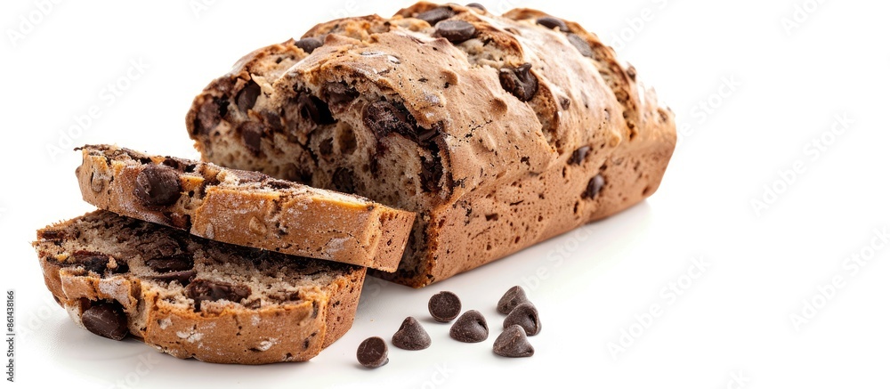 Poster Chocolate Chip Bread displayed with white background for copy space image.