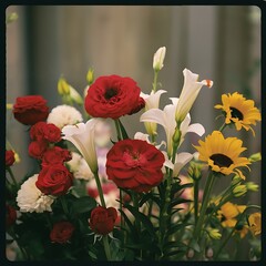 Flowers in matte film finish