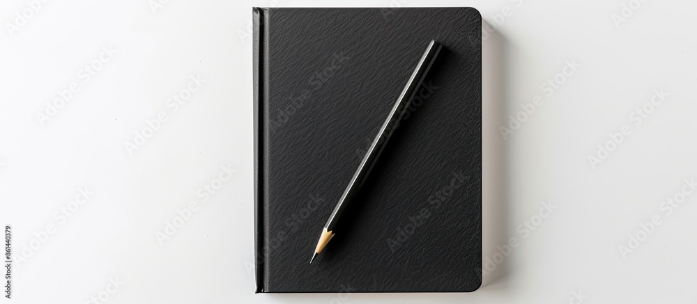 Aufkleber Black notepad with copy space image on a white background.
