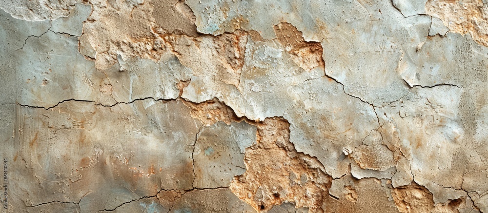 Poster Background of a textured stucco fragment from an aged concrete wall with copy space image.