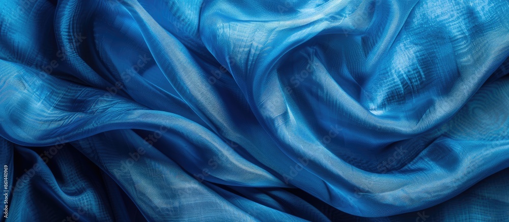 Poster Blue fabric texture background with copy space image.