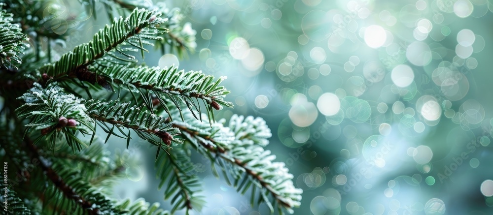 Poster christmas fir spruce branches create a festive winter holiday design with a natural background ideal