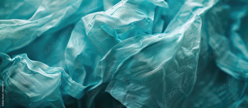 Poster close-up of crumpled silk paper texture with copy space image.