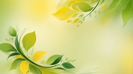 Abstract Green Natural Background.  Combination of Green and Yellow Background