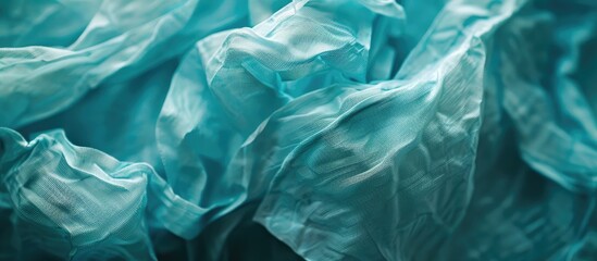Obraz premium Close-up of crumpled silk paper texture with copy space image.
