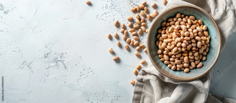 Aufkleber bowl of beans on the table with copy space image.