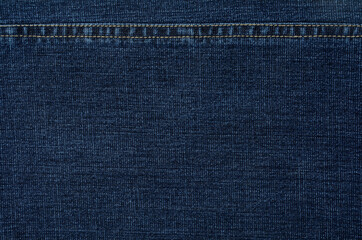 Blue Denim Jeans Texture With Seam As Background