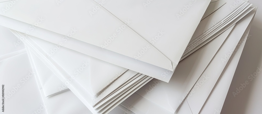 Aufkleber Envelopes in pristine white with padding and a designated area for image placement. image with copy space
