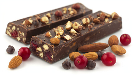 Chocolate, nuts and fruit