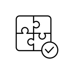 Problem solving outline icons, minimalist vector illustration ,simple transparent graphic element .Isolated on white background