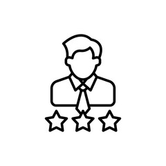 User rating outline icons, minimalist vector illustration ,simple transparent graphic element .Isolated on white background