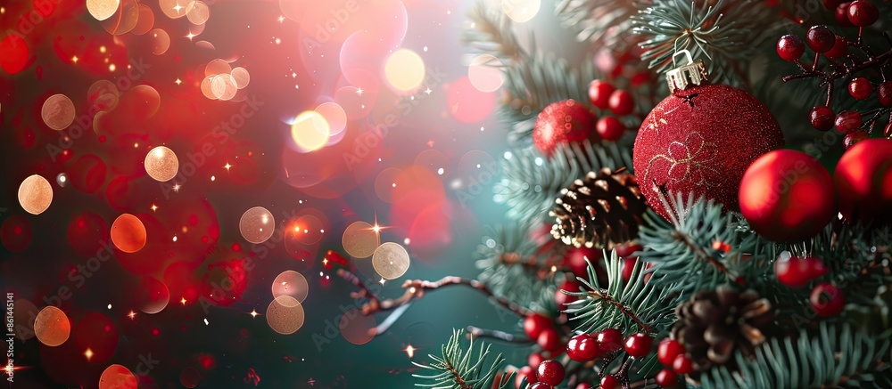 Poster festive christmas-themed background with ample space for your text or images.
