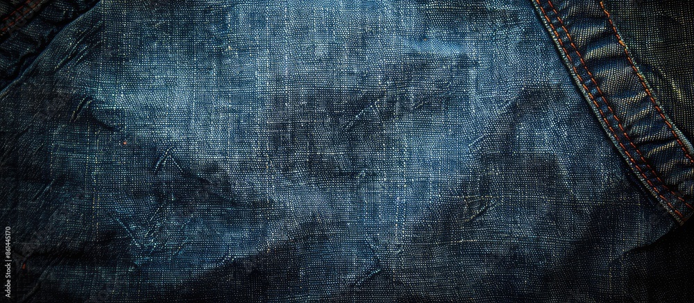 Poster An aged denim background with a rustic texture providing copy space image.