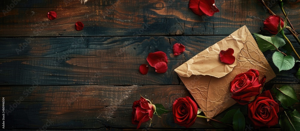 Poster Design featuring romantic letters with copy space image.