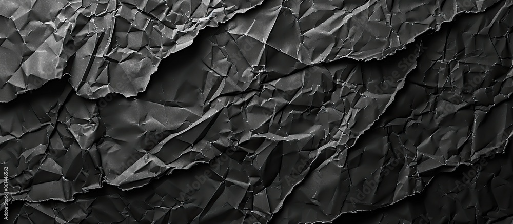 Leinwandbilder Background featuring a texture of crumpled black paper with a design suitable for including copy space image.