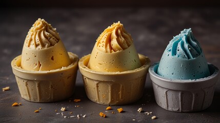 Colorful Gourmet Ice Cream Cones