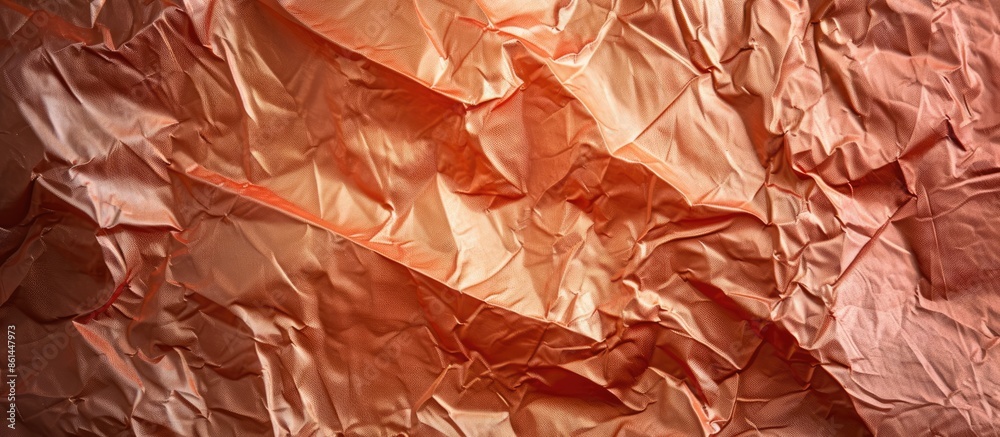 Poster close-up of crumpled silk paper texture with copy space image.