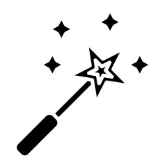 Magic wand glyph icon