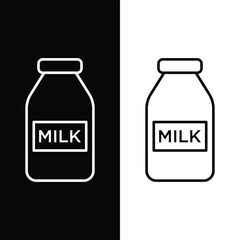 Milk Bottle Icon Vector Simple Design