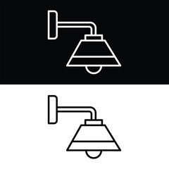 Wall Lamp Icon Vector Simple Design