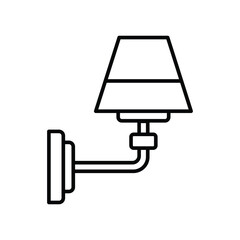 Wall Lamp Icon Vector Simple Design