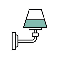 Wall Lamp Icon Vector Simple Design